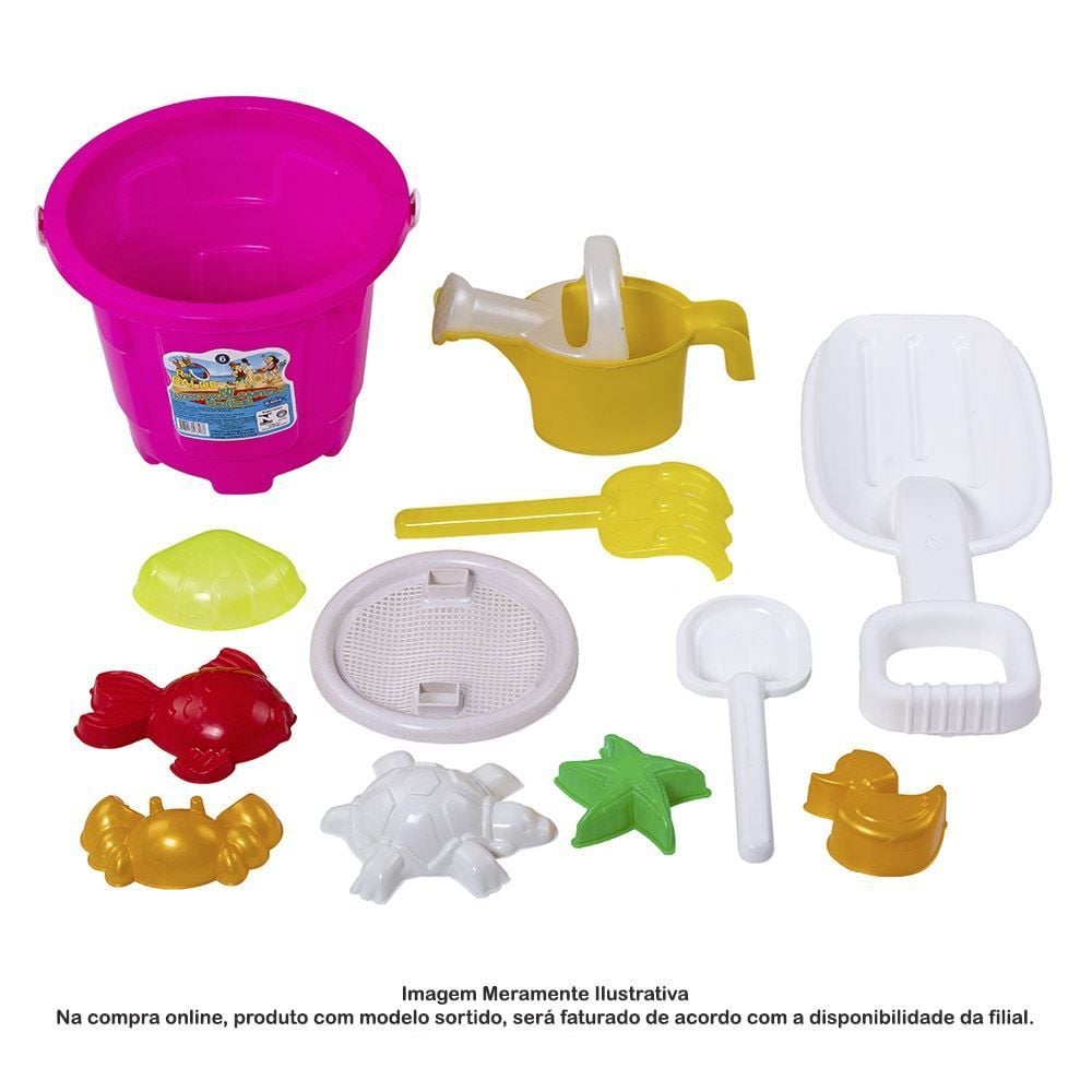 Balde De Praia Kit 12 Peças Fibracx - N°6