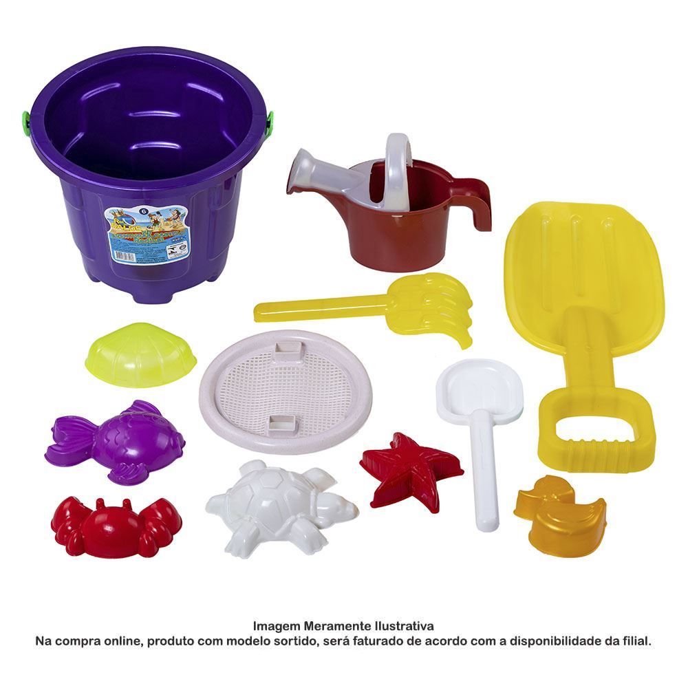 Balde De Praia Kit 12 Peças Fibracx - N°6