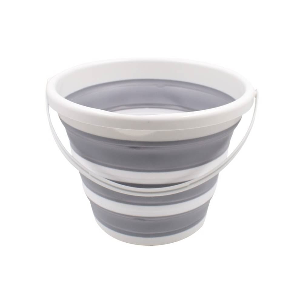 Balde Dobrável Havan Casa 10 Litros - Branco e Cinza