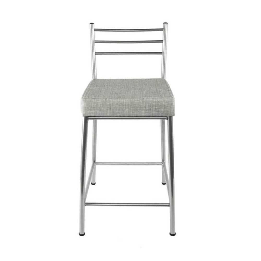 Banqueta Baixa De Metal 60 Cm Paris Metalnew - Cinza