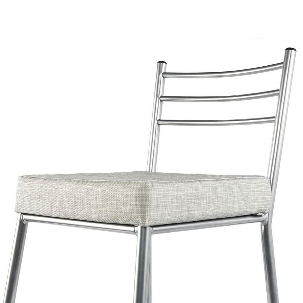 Banqueta Baixa De Metal 60 Cm Paris Metalnew - Cinza