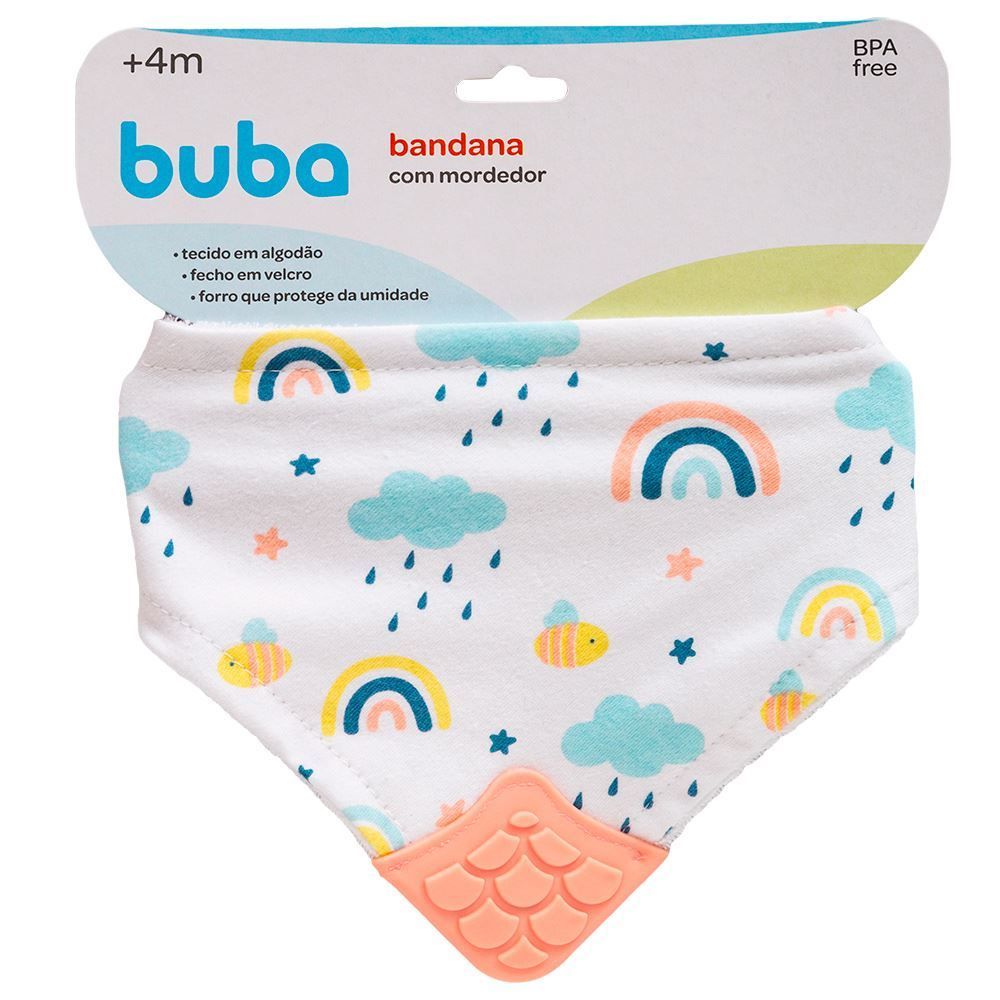 Bandana Com Mordedor Fecho Em Velcro Buba - Rosa Claro
