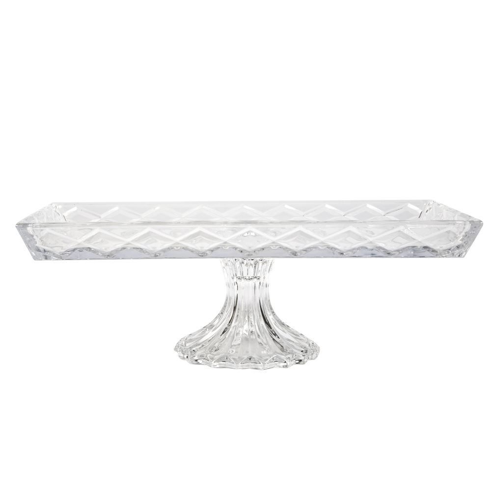 Bandeja Com Pé Diamond Lyor 34,5 Cm - Cristal