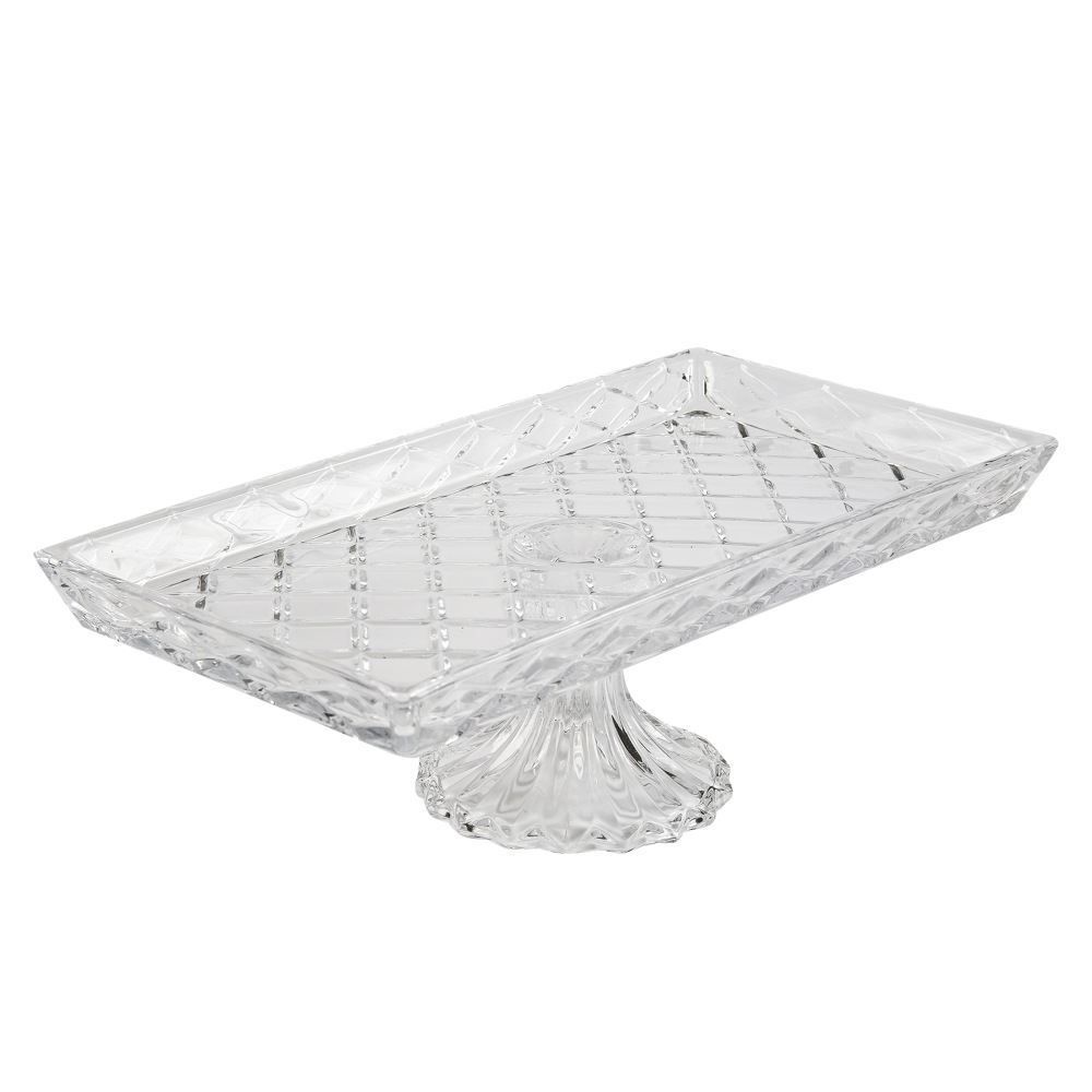 Bandeja Com Pé Diamond Lyor 34,5 Cm - Cristal