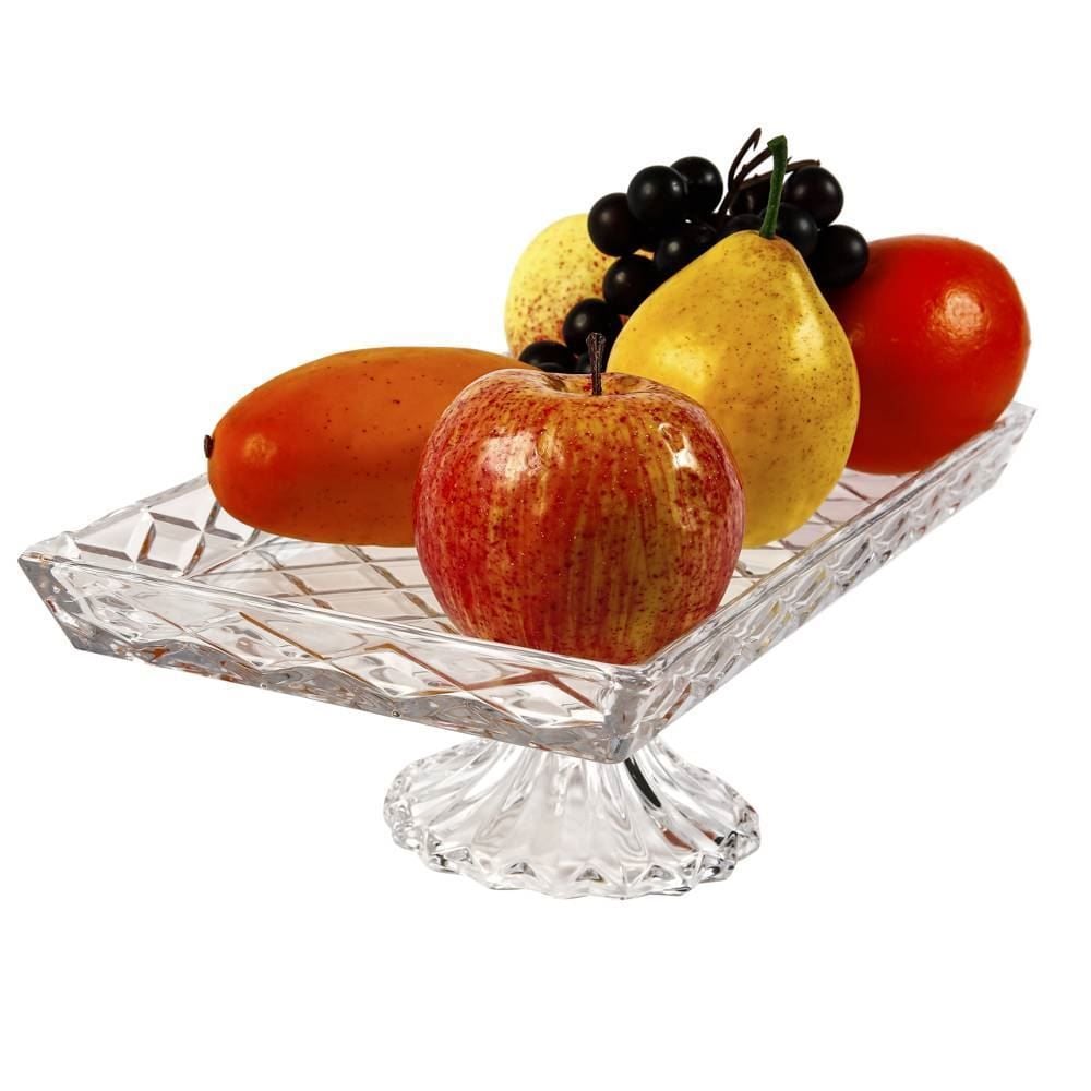 Bandeja Com Pé Diamond Lyor 34,5 Cm - Cristal