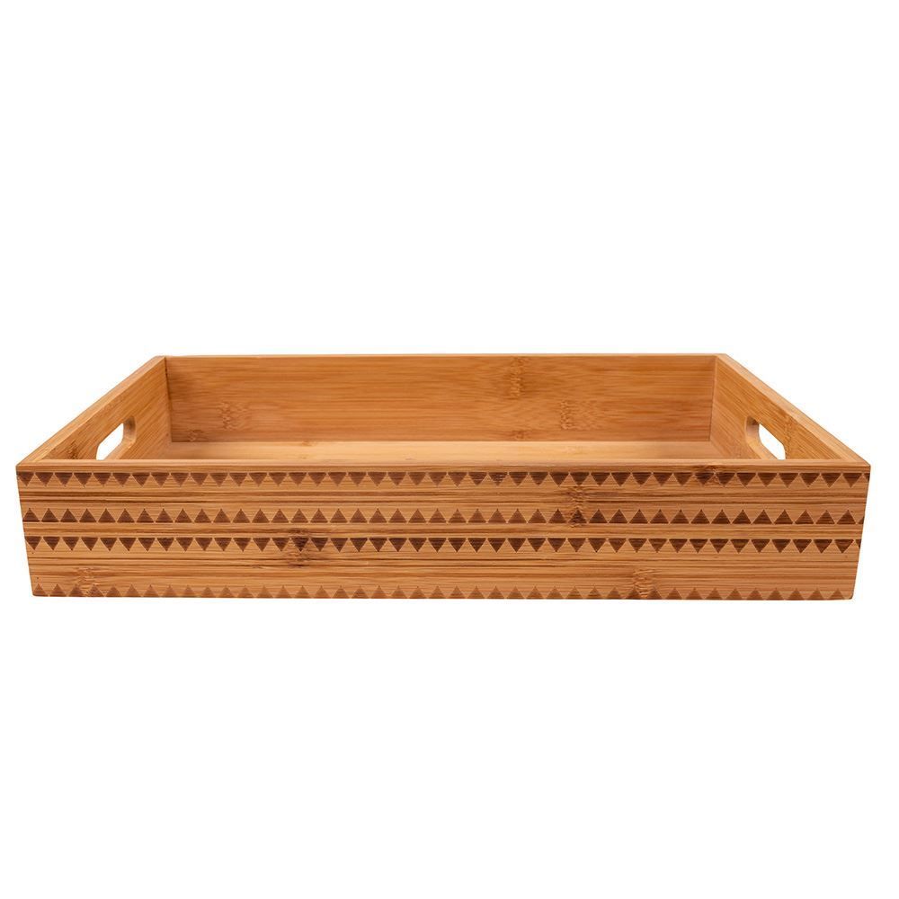 Bandeja De Bambu 43,5X28x7,5Cm Finecasa - Natural