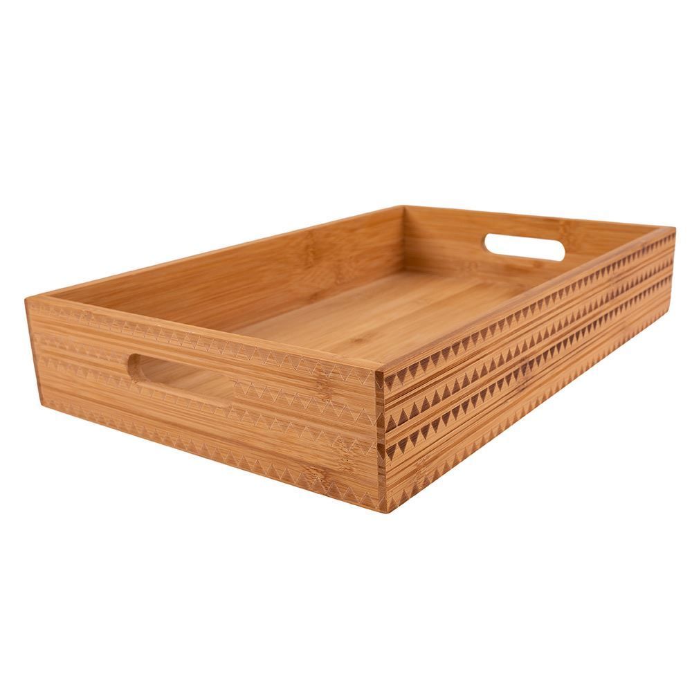 Bandeja De Bambu 43,5X28x7,5Cm Finecasa - Natural
