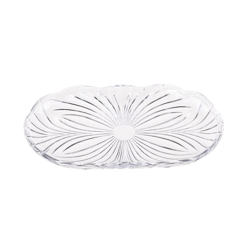 Bandeja De Cristal Diamond 23,8X14cm Lyor - Transparente