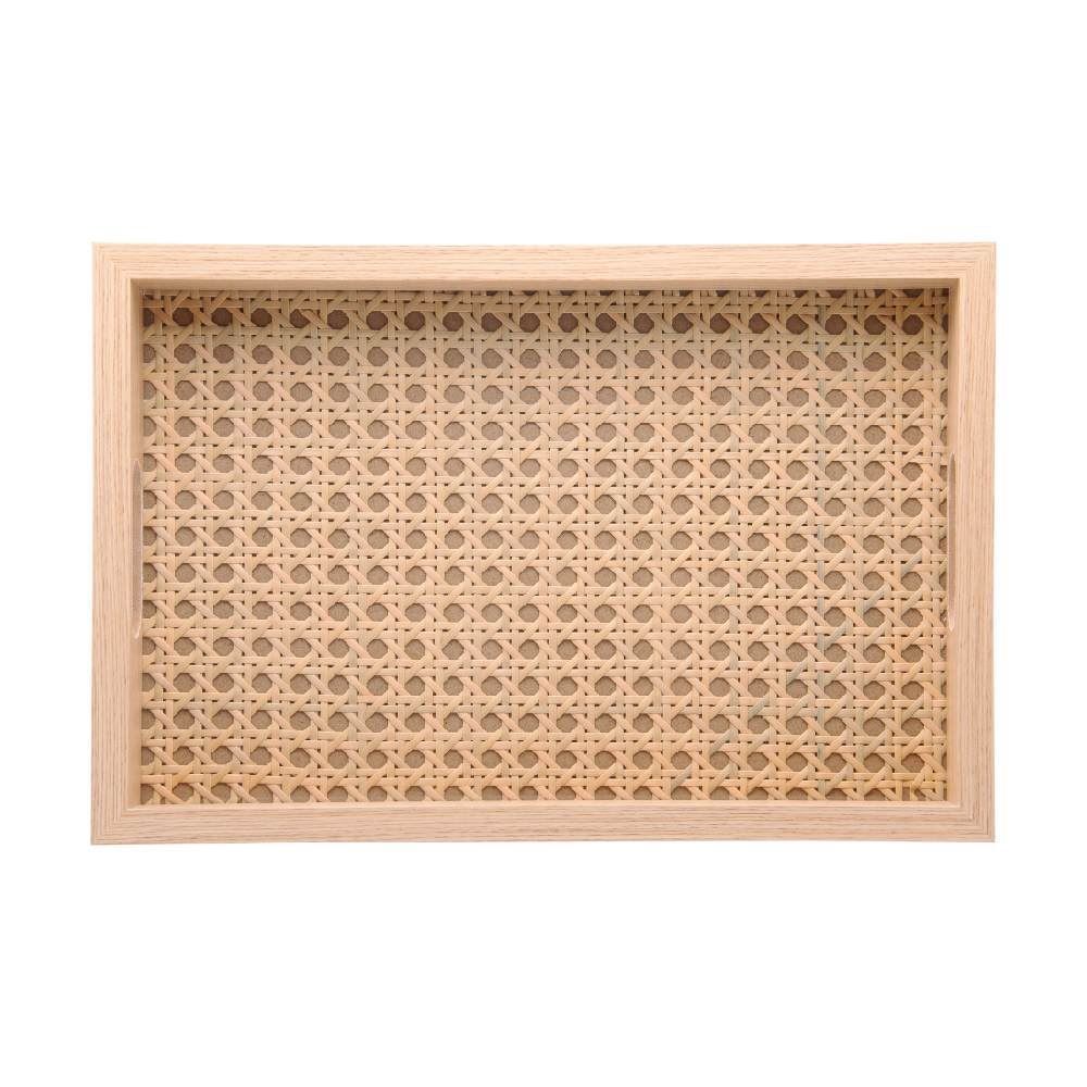 Bandeja De Mdf Com Fundo Treliça Lyor 30 Cm - Bege