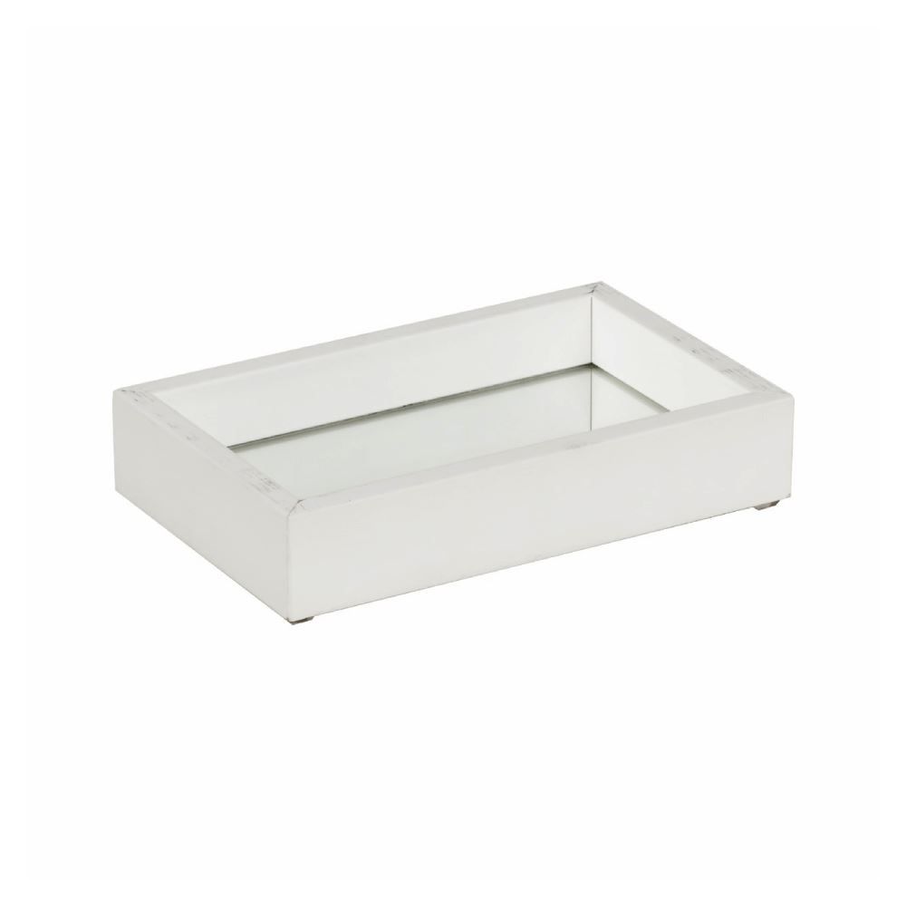 Bandeja Decorativa Espelhada Bw Quadros 22 Cm - Branco