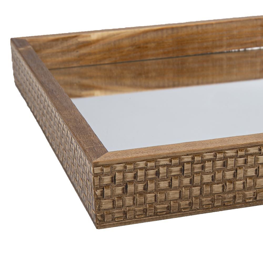 Bandeja Decorativa Espelhado Bw Quadros 30 Cm - Madeira Trama