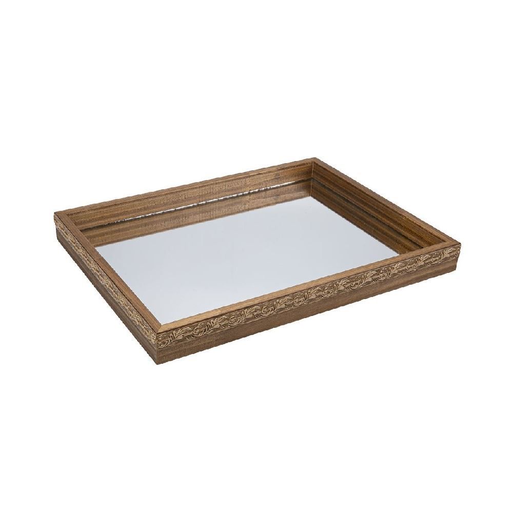 Bandeja Decorativa Espelhado Bw Quadros 30 Cm - Madeira Decorada