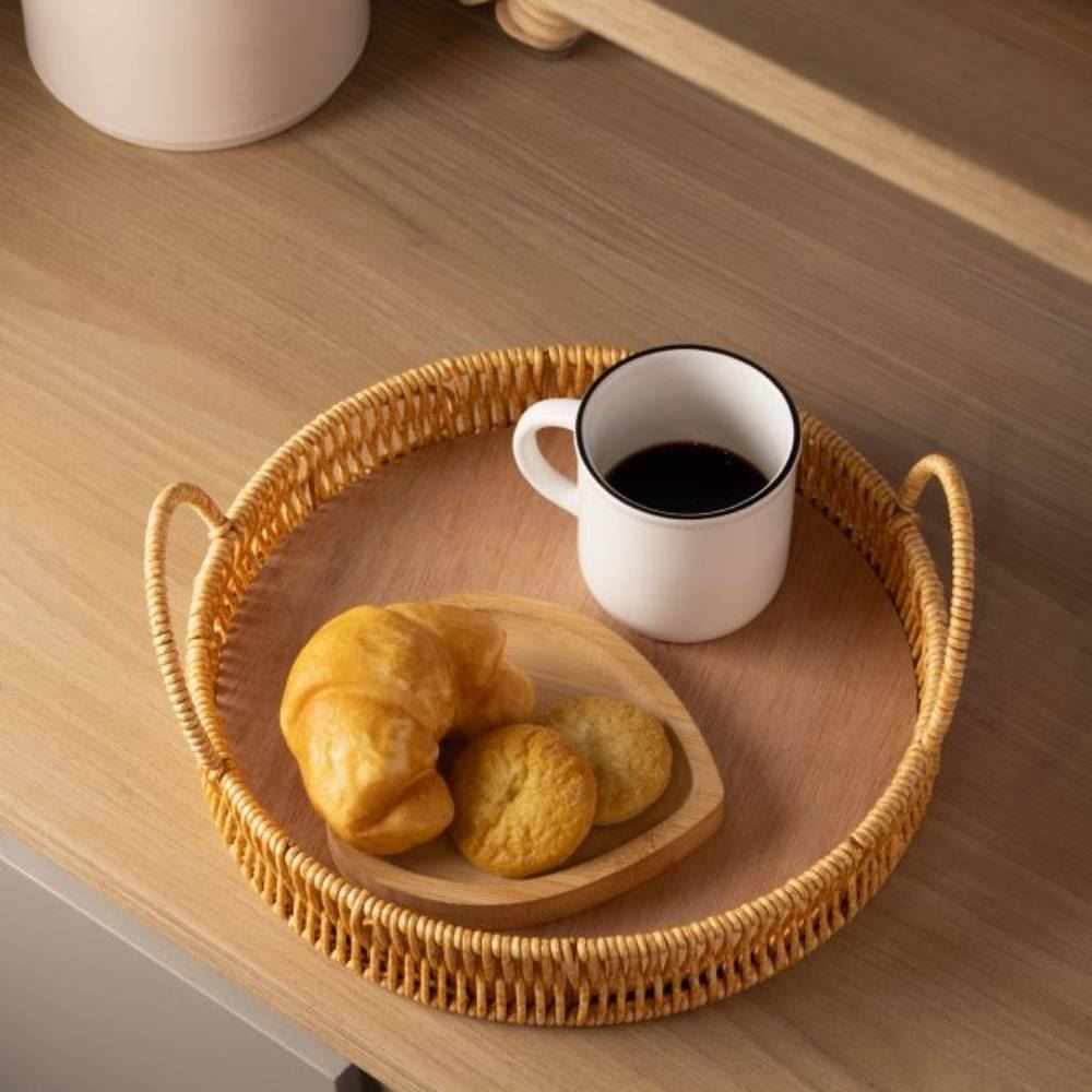 Bandeja Redonda Com Alça Kali 25Cm Lyor - 25Cm