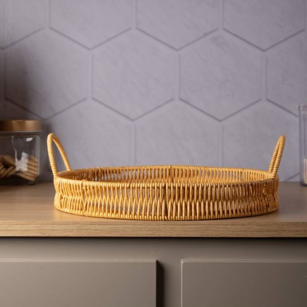 Bandeja Redonda Com Alça Kali Lyor - 30Cm