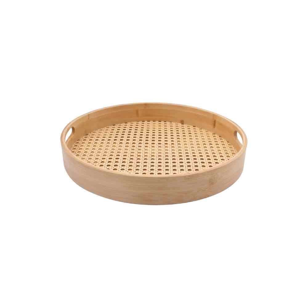 Bandeja Rendonda De Bambu Havan Casa 35Cm - Natural