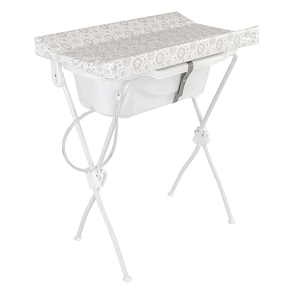 Banheira com Trocador Estampado Floripa Tutti Baby - Branco Essencial