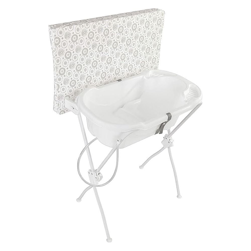 Banheira com Trocador Estampado Floripa Tutti Baby - Branco Essencial