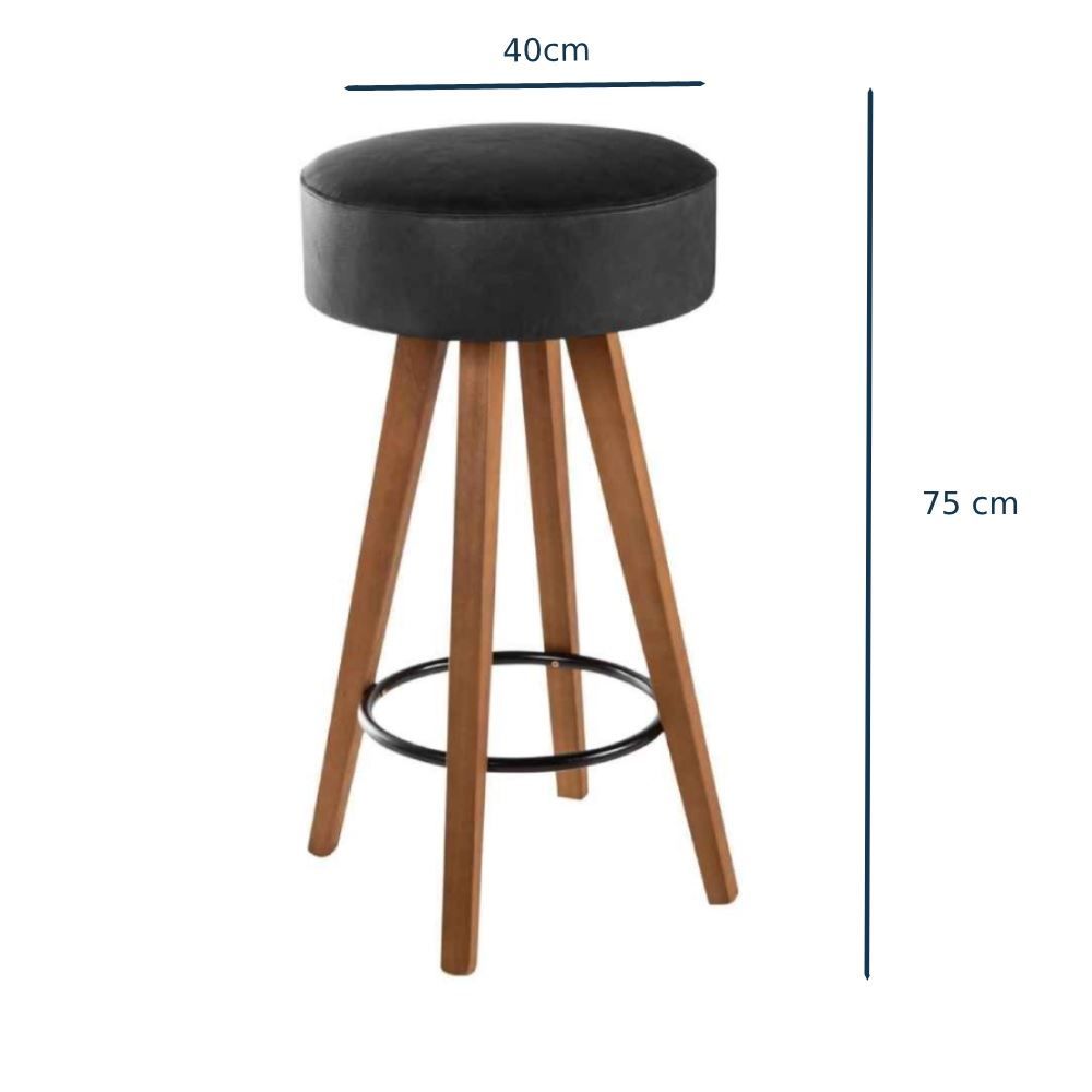 Banqueta Baixa Ravena 40X75 Cm Havan Casa - Preta