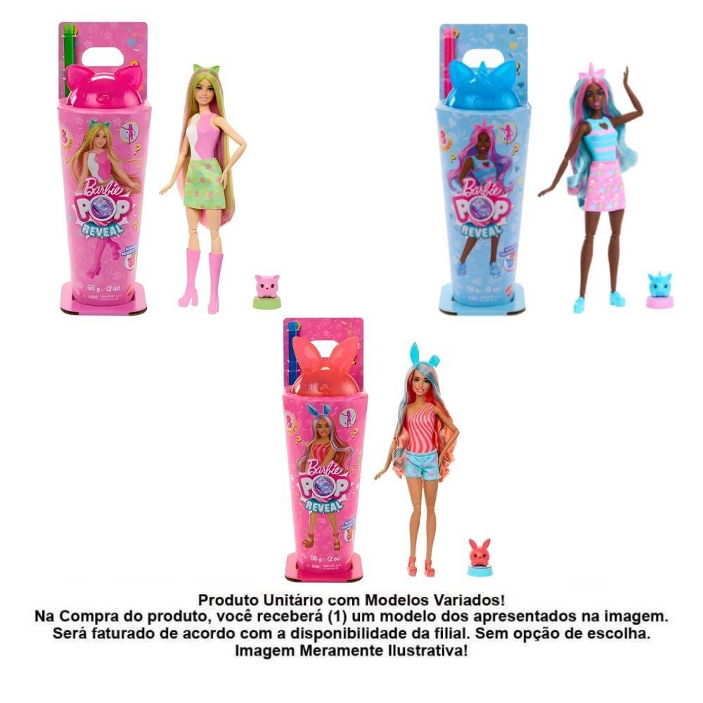 Boneca Barbie Pop Reveal Animaizinhos Surpresa Mattel - Sortido