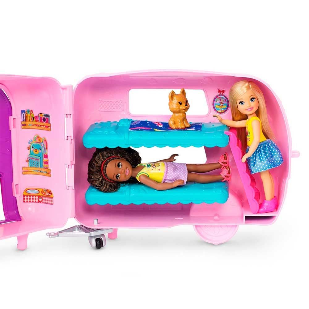 Boneca Barbie E Veículo Trailer Da Chelsea Mattel - FXG90