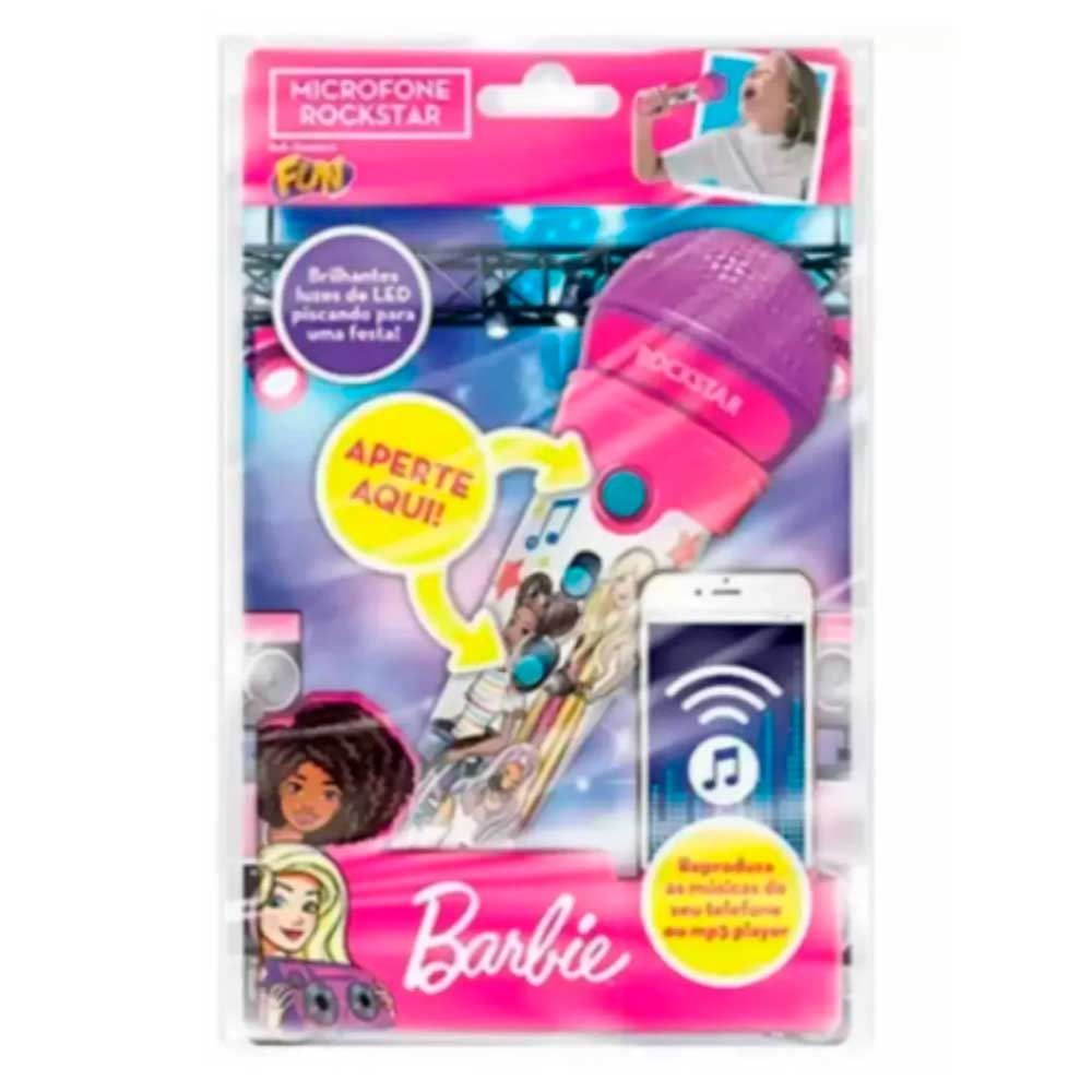 Barbie Microfone Rockstar Com Função Mp3 Player Fun - F0020-0