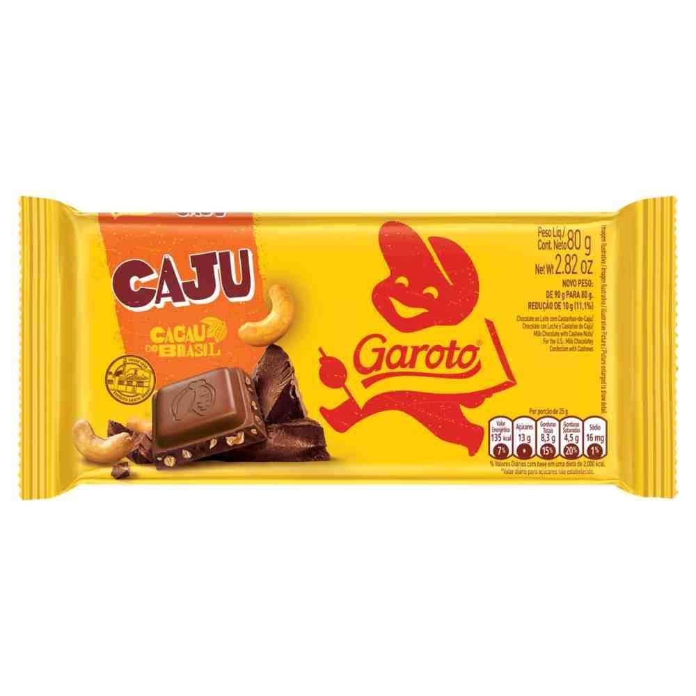 Barra Chocolate Garoto Castanha De Caju - 80G