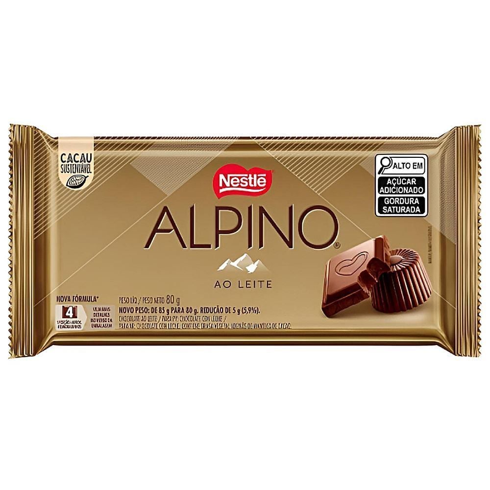 Barra de Chocolate Alpino 80G Nestlé