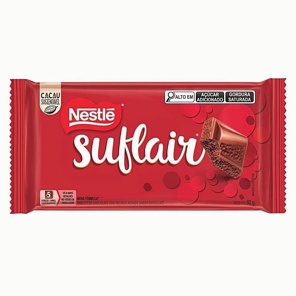 Barra de Chocolate Ao Leite Suflair Nestlé - 80g