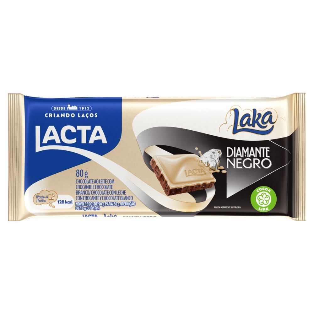 Barra De Chocolate Diamante Negro Laka - 80G