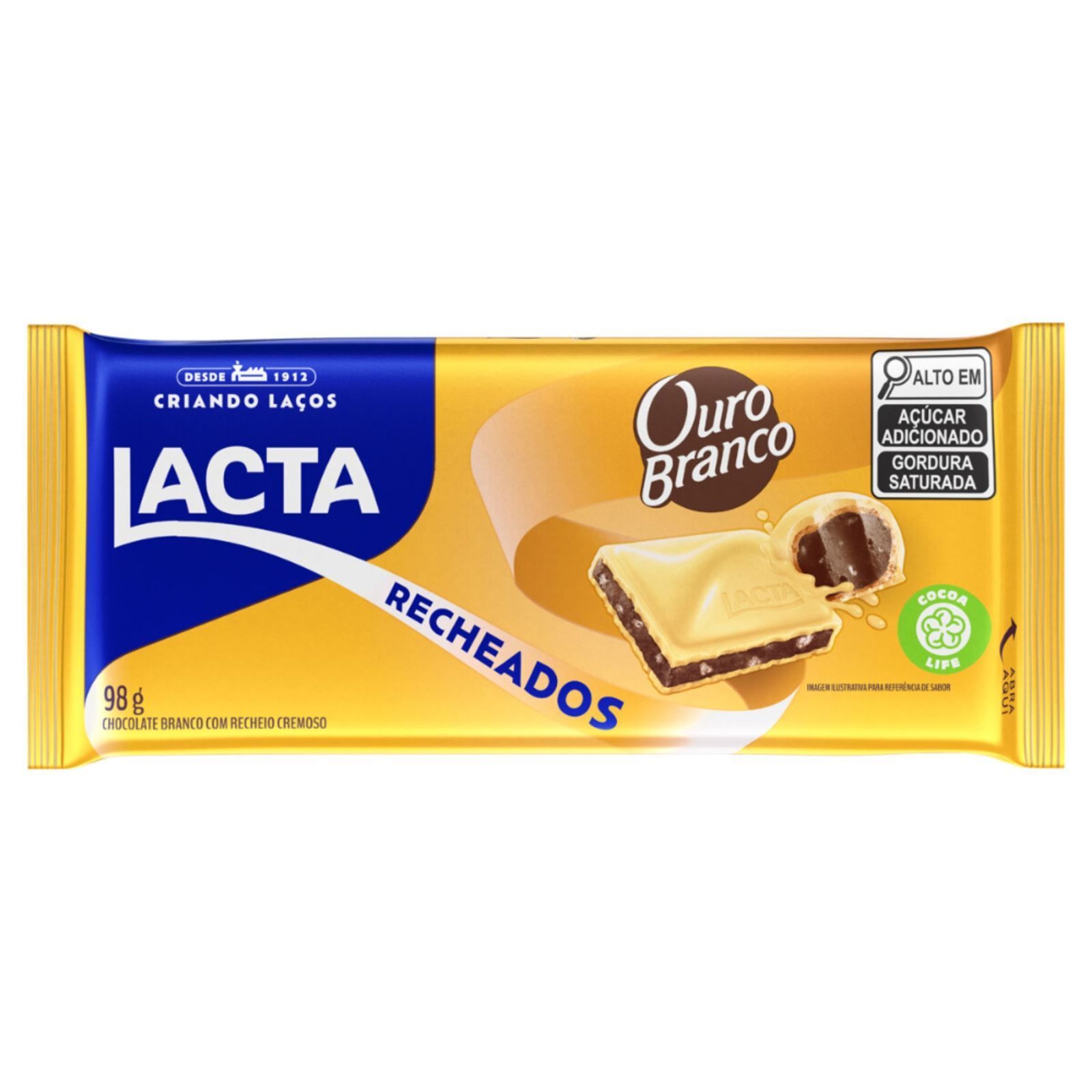 Barra De Chocolate Ouro Branco Lacta - 98g