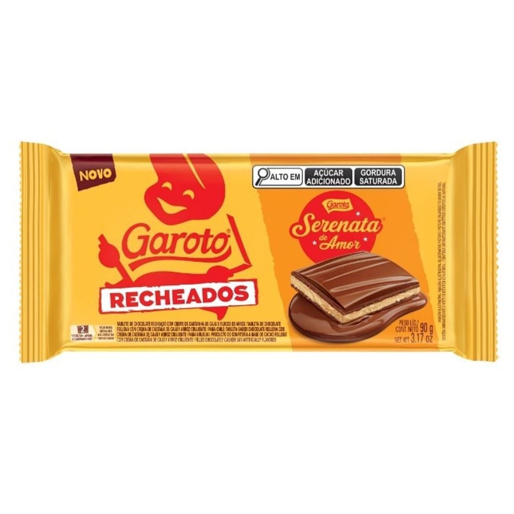 Barra de Chocolate Recheado Serenata Garoto - 90g
