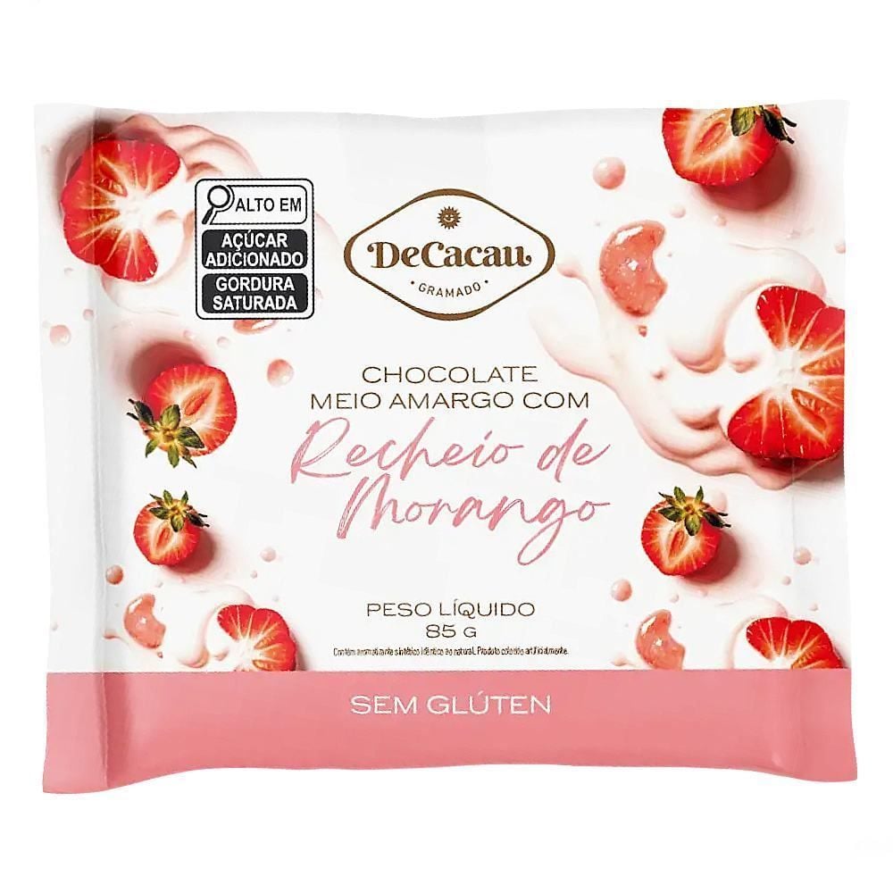 Barra Trufada Meio Amargo com Morangos - 85g