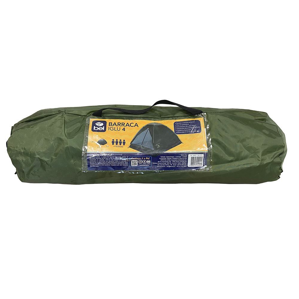 Barraca De Camping Iglu 4 Pessoas Bel Fix Em Poliéster - Verde