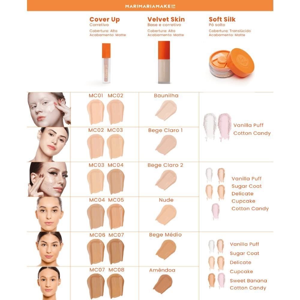 Base E Corretivo Mari Maria Makeup Matte Velvet Skin Bege Médio - 25g