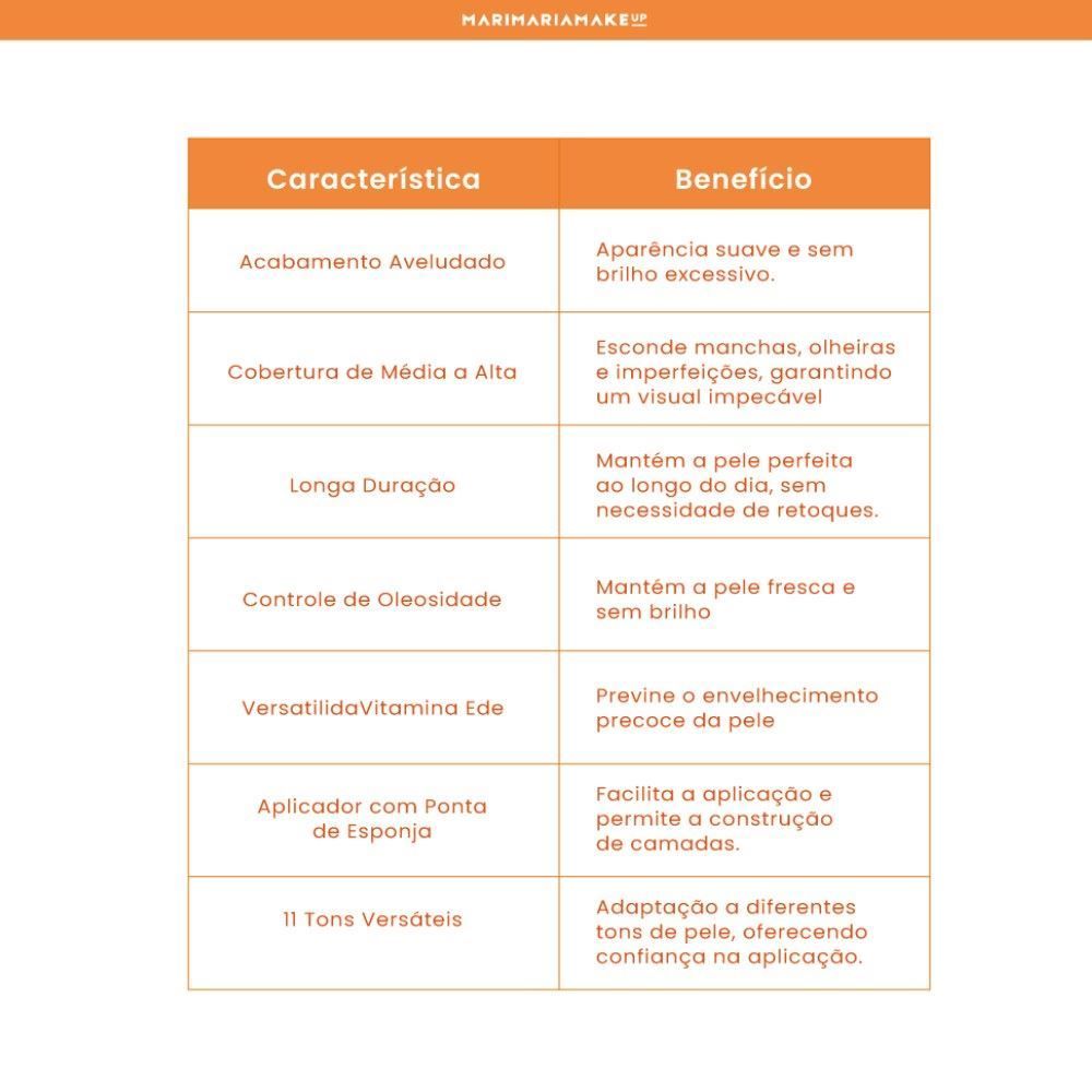 Base E Corretivo Matte Velvet Skin Bege Claro Mari Maria - 25g