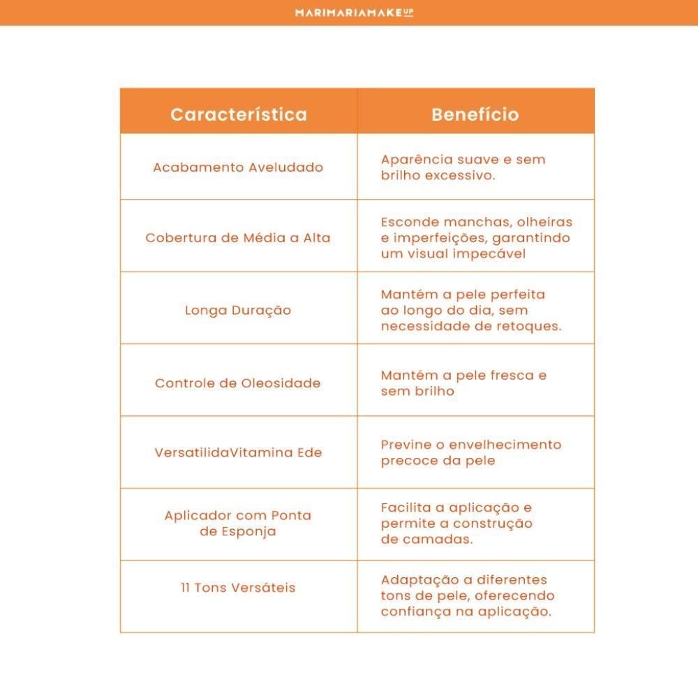 Base E Corretivo Matte Velvet Skin Canela Mari Maria - 25g