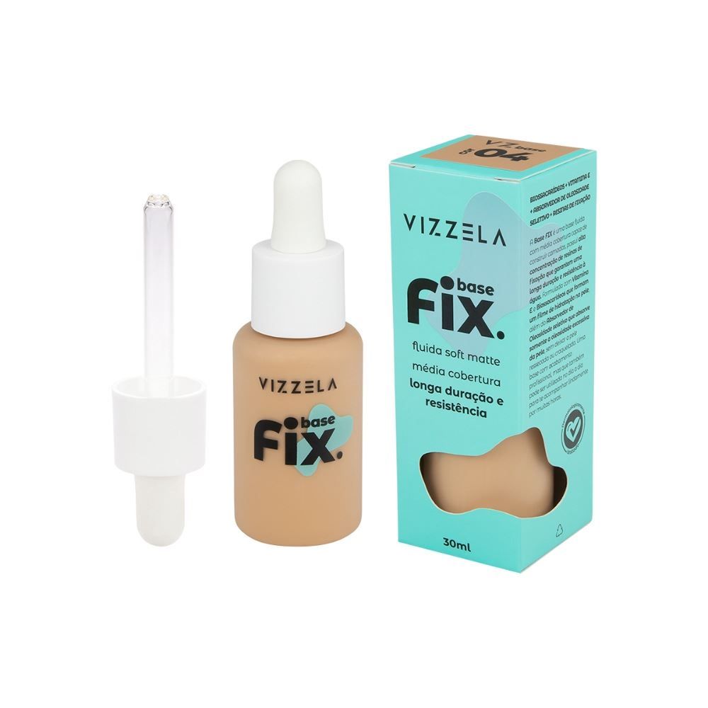 Base Líquida Fix Vizzela Cor 04 - 30ml
