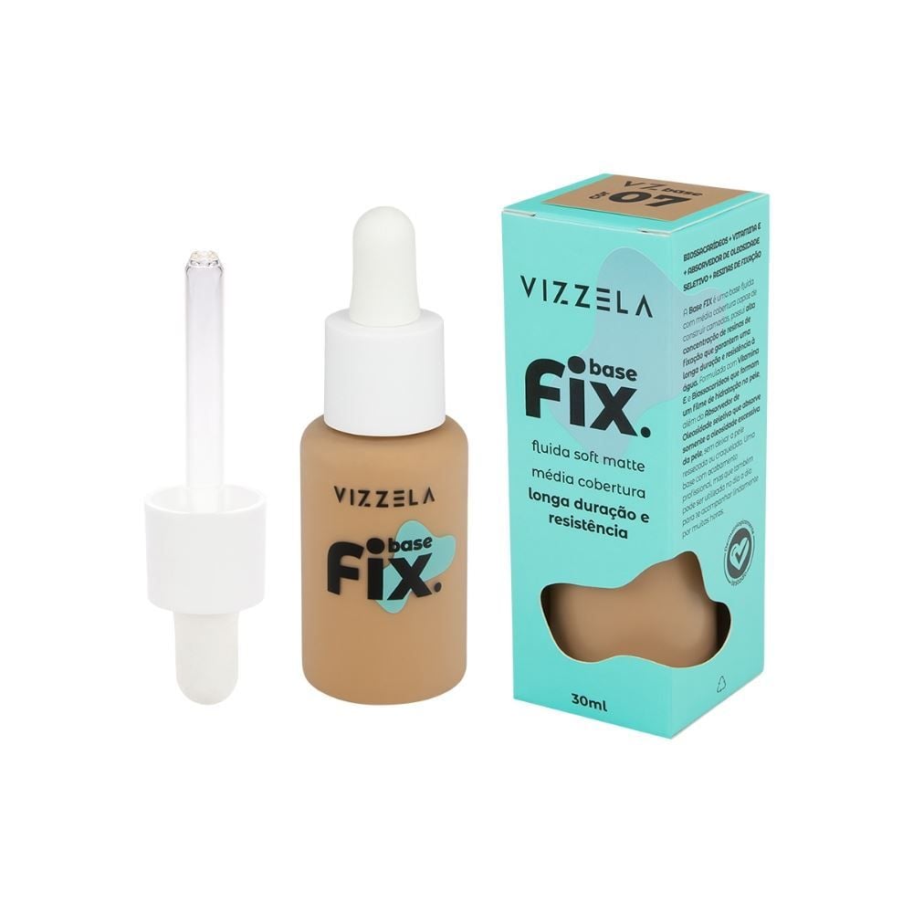 Base Líquida Fix Vizzela Cor 07 - 30ml