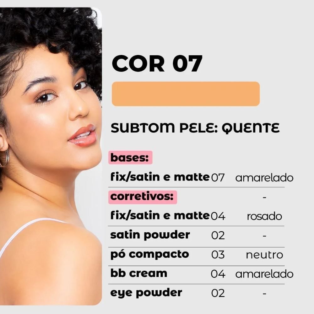 Base Líquida Fix Vizzela Cor 07 - 30ml