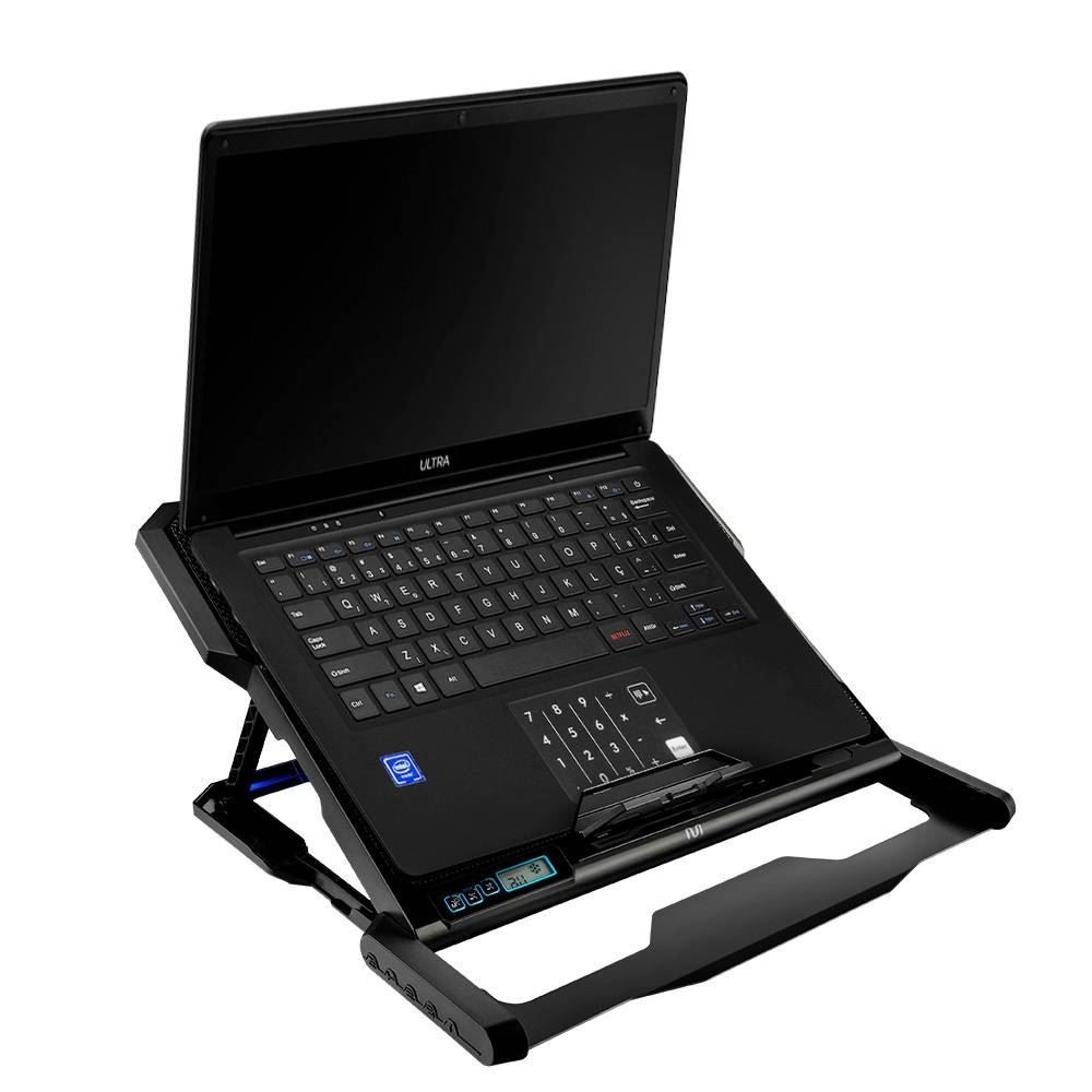Base Notebook De 17" Com 6 Coolers Led E 5 Níveis De Altura Multi - AC282