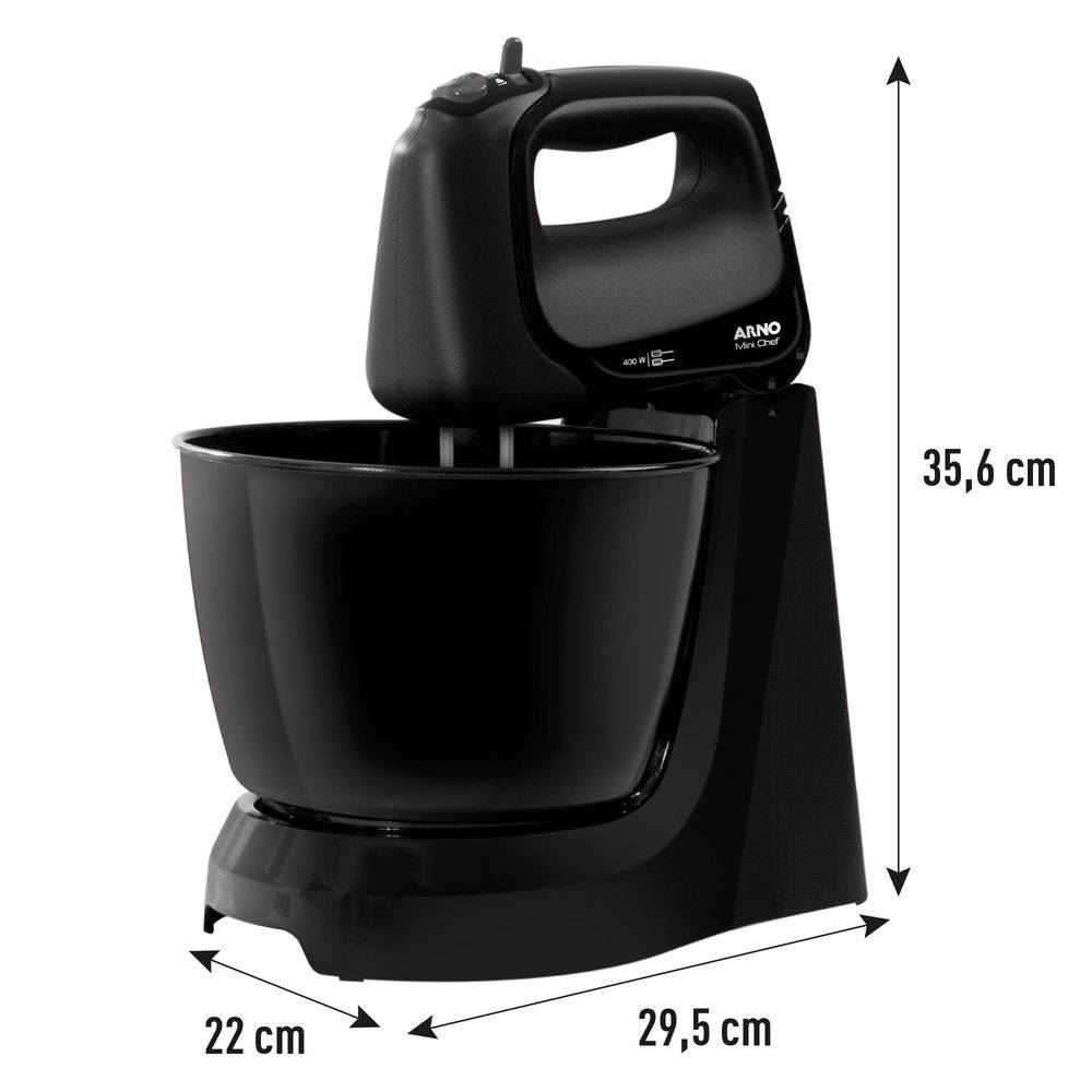 Batedeira Arno Mini Chef Portátil 400W Preto
