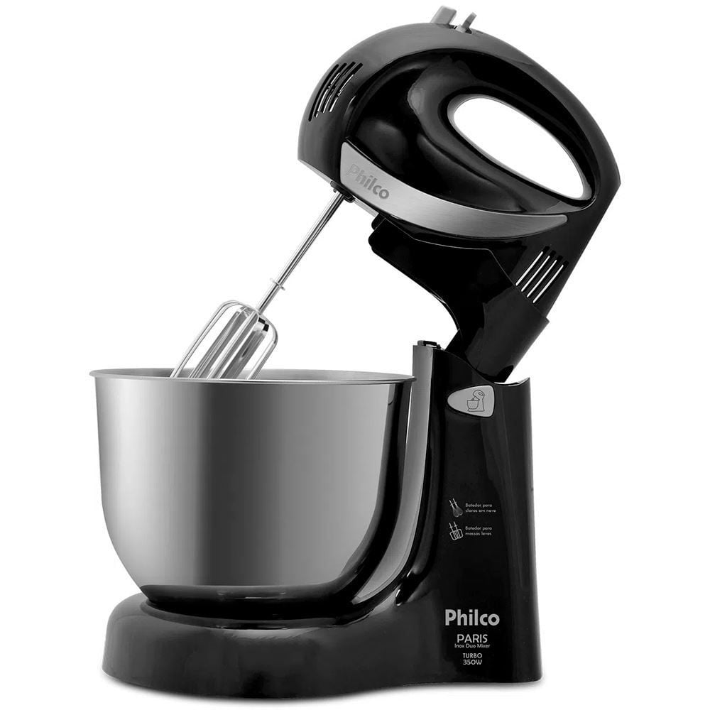 Batedeira Paris Inox Duo Mixer Turbo Preta Philco