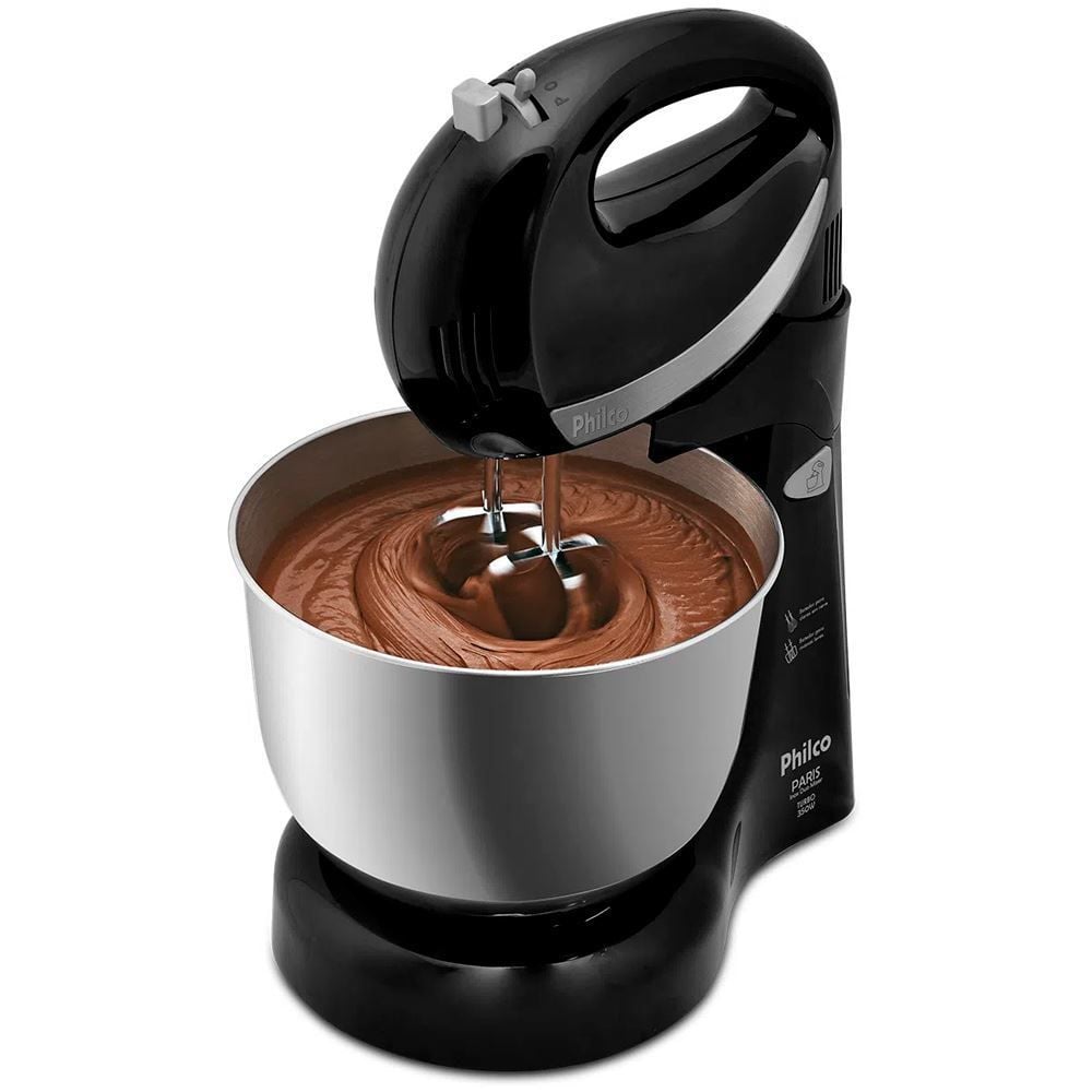 Batedeira Paris Inox Duo Mixer Turbo Preta Philco