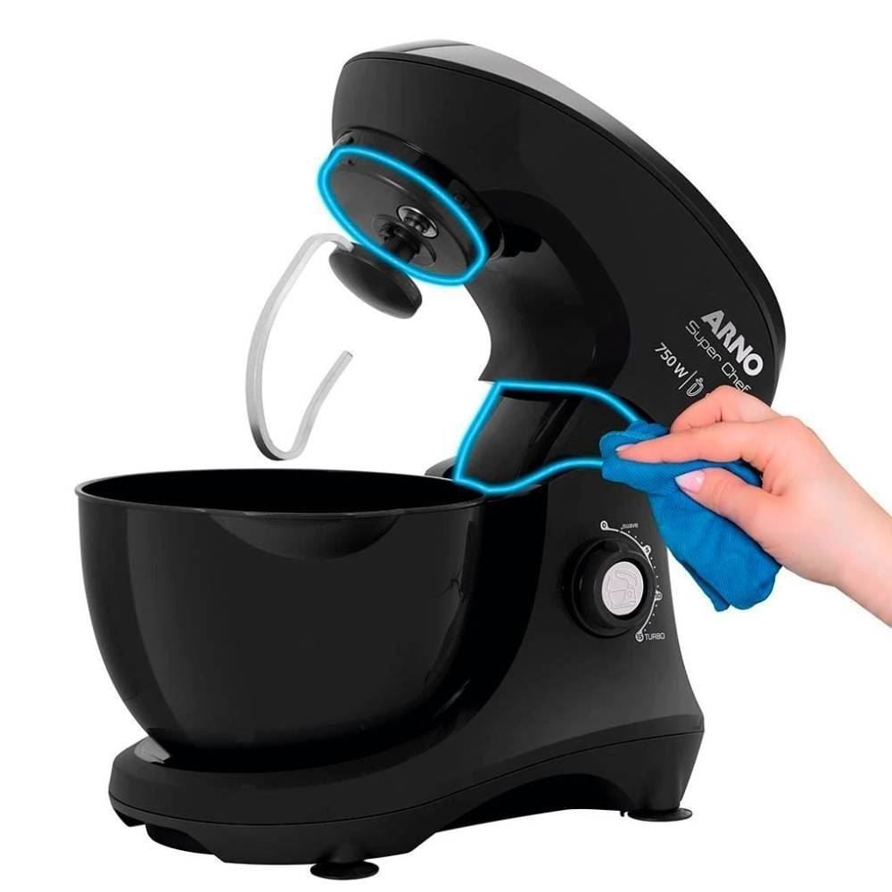 Batedeira Planetária Arno Super Chef 750W Preto