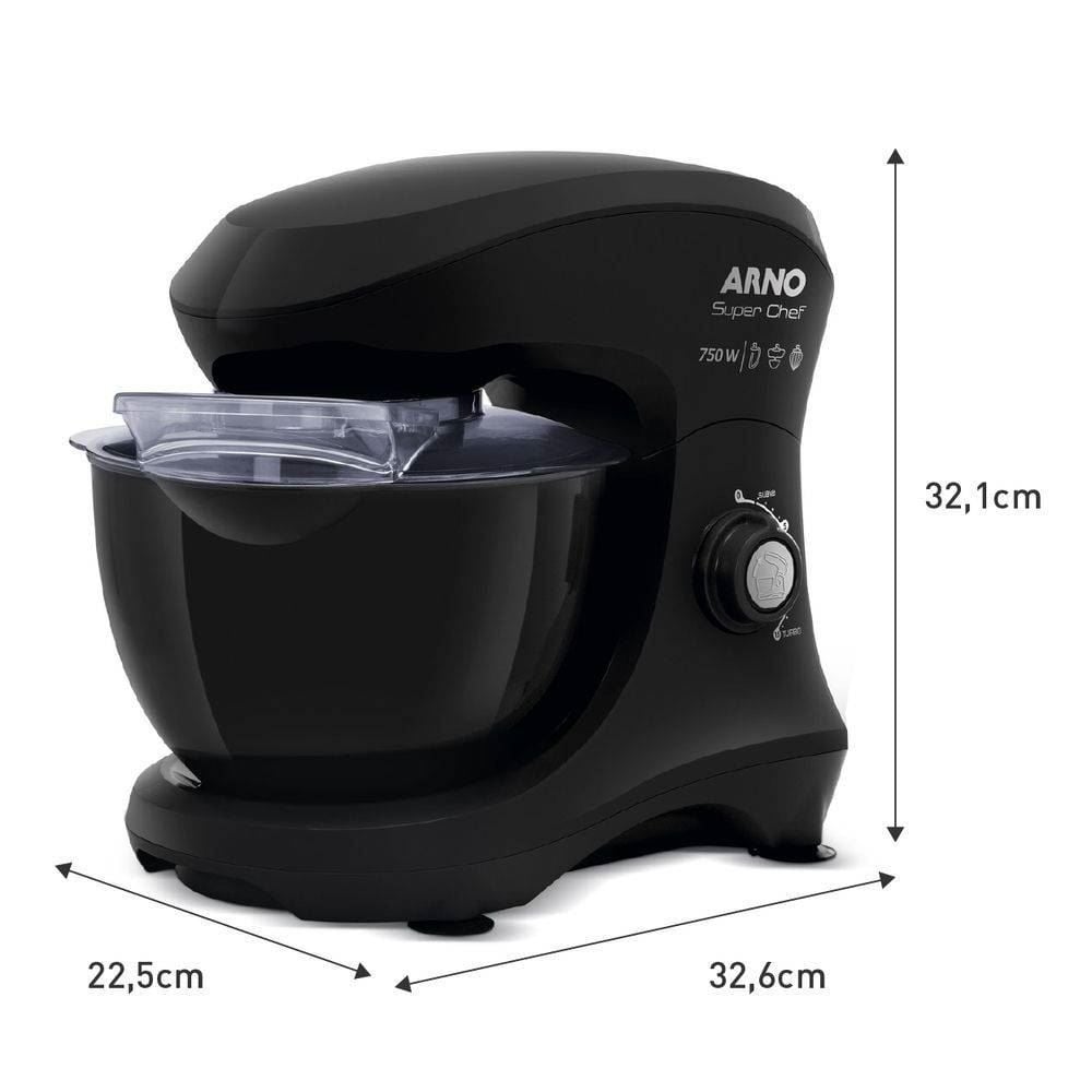 Batedeira Planetária Arno Super Chef 750W Preto