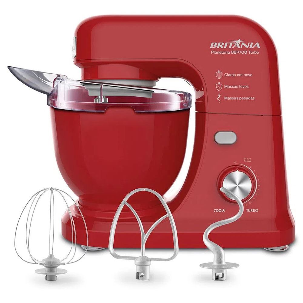Batedeira Planetária Britânia Power Plus Vermelho BBP760VME