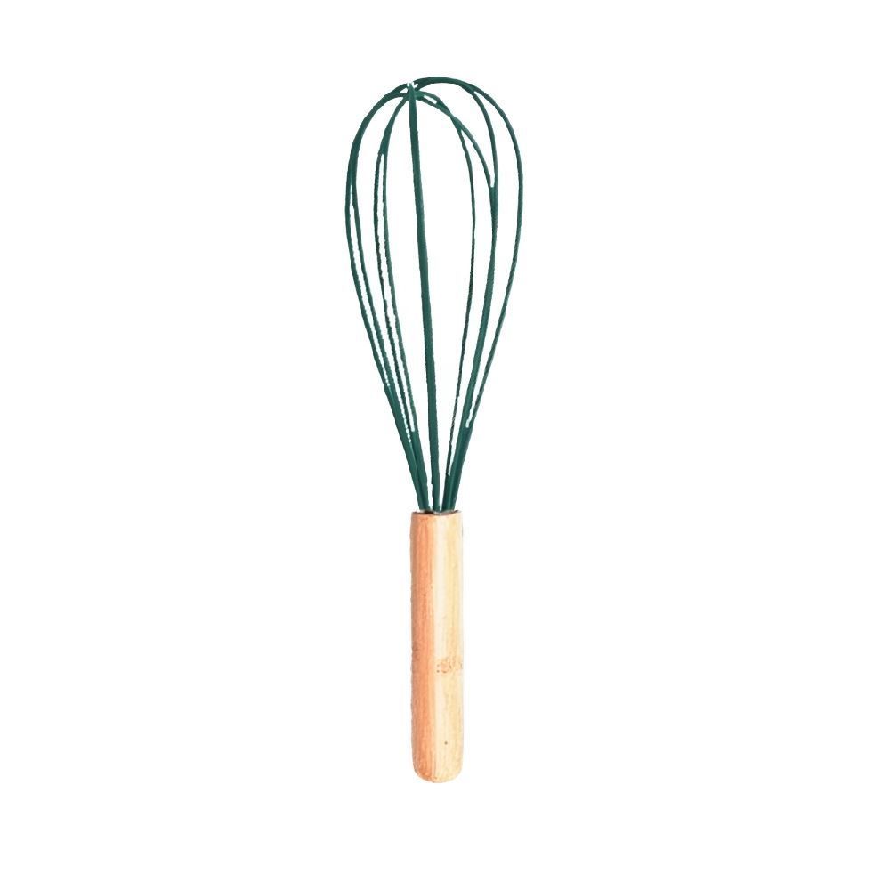 Batedor Fouet De Silicone Com Cabo De Bambu Havan Casa - Verde Floresta