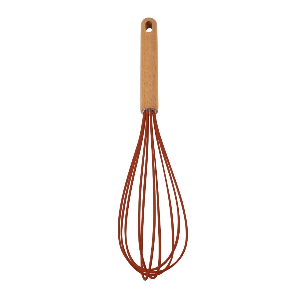 Batedor Para Claras Com Cabo De Madeira Havan Casa 31,8 Cm - Vermelho
