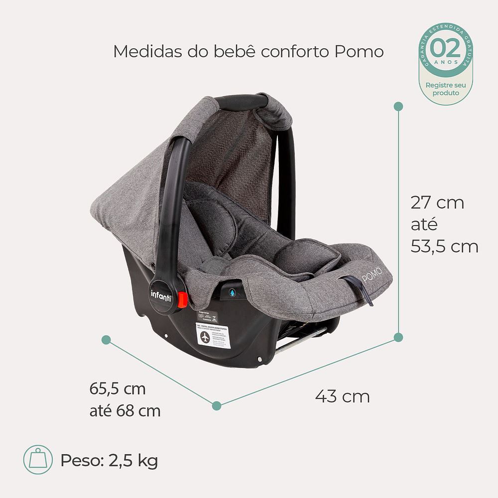 Bebê Conforto Pomo Infanti - Cinza Mescla