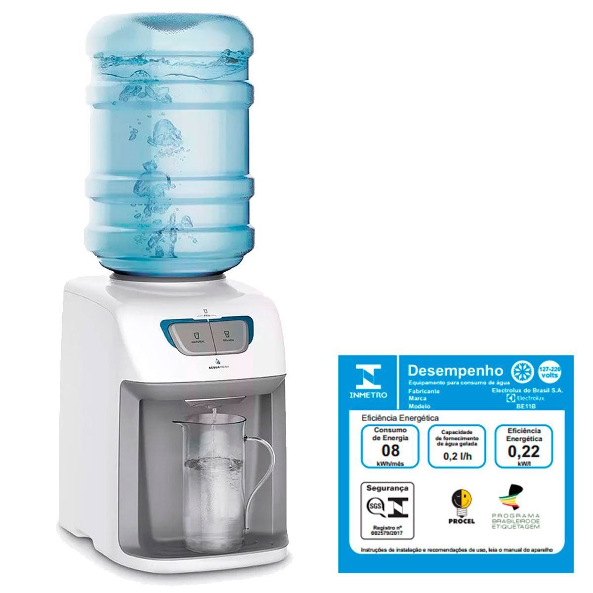 Bebedouro De Água Eletrônico Branco Be11b Electrolux - Bivolt